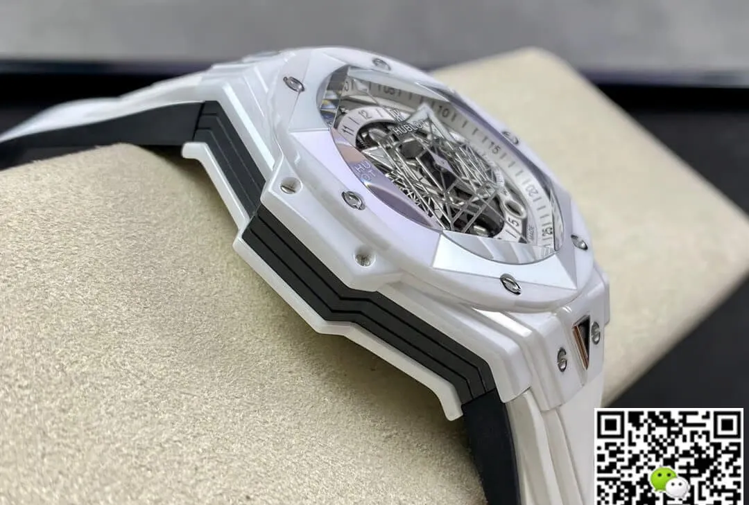 Hublot Big Bang Sang Bleu II 418.HX.2001.RX.MXM21 BB Factory 1:1 Best Edition Replica Watch White Strap